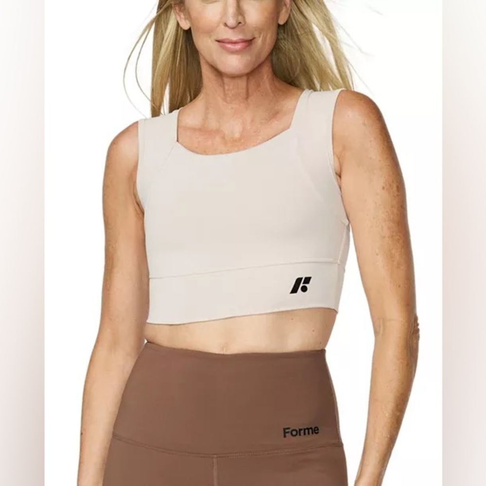 $188 FORME Revive Bra for Posture & Back Support in Ecru White, Size XL